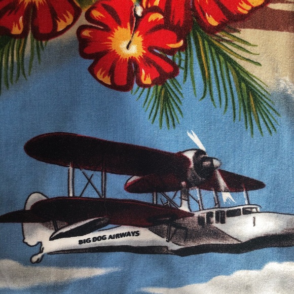 Big Dogs medium Hawaiian shirt.  Dogs on vacation - Picture 4 of 14